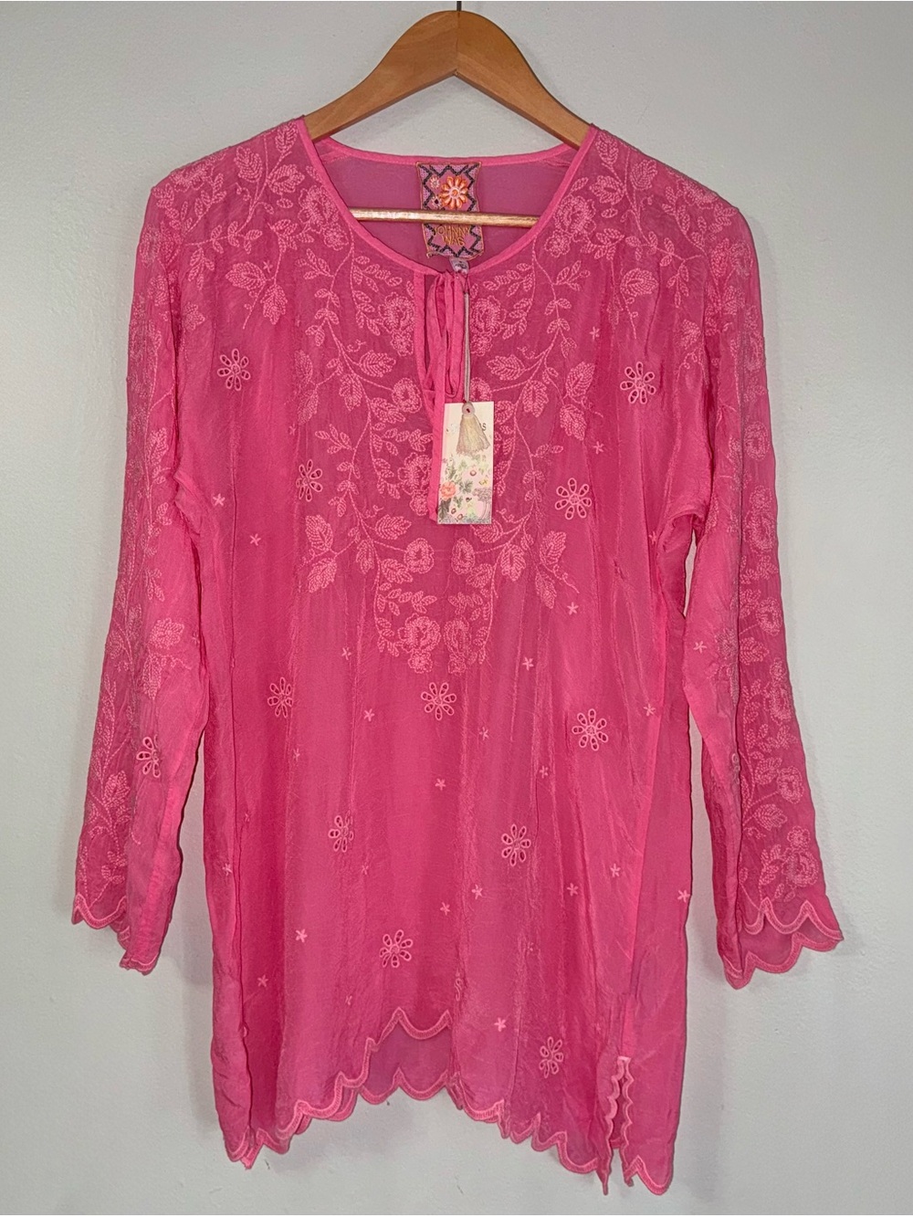 JOHNNY WAS ZOLIN DOLMAN TUNIC IN HOT PINK - Picture 2 of 8